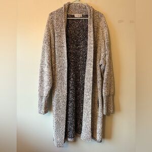 Eminent Vintage Cozy Gray Open-Front Knit Long Cardigan, Size Medium Women’s
